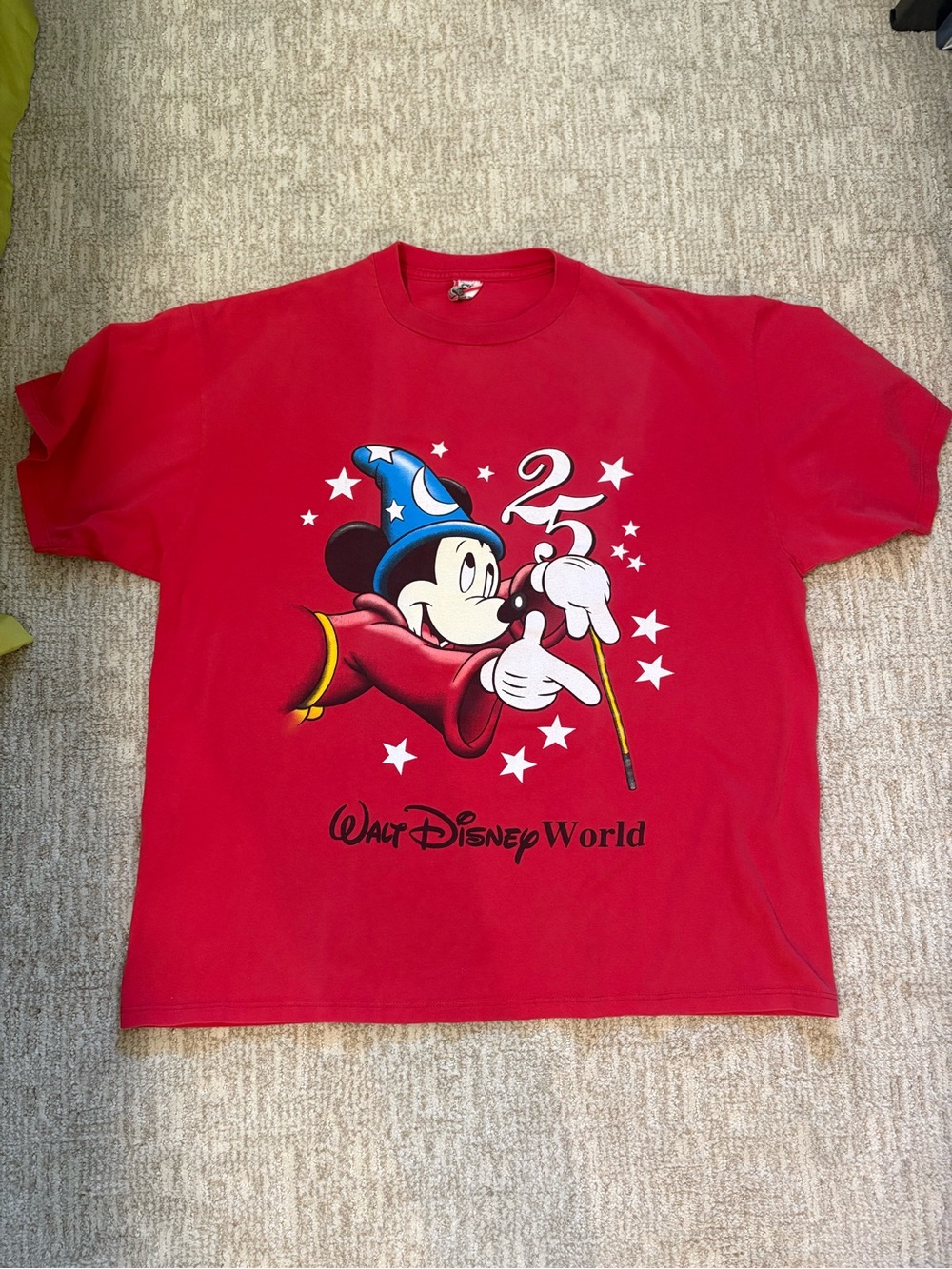Vintage 1996 Disney World 25th Anniversary Sorcerer Mickey T Shirt XXL